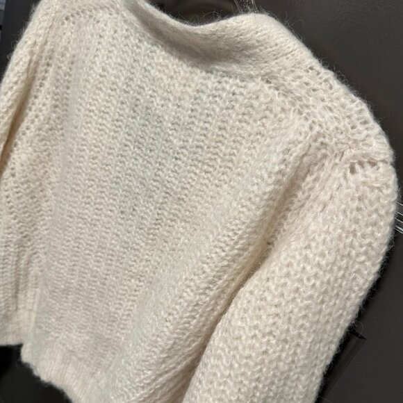 Eleven Six | Sara Chunky Knit Cardigan Sweater in Ivory - Picture 4 of 7